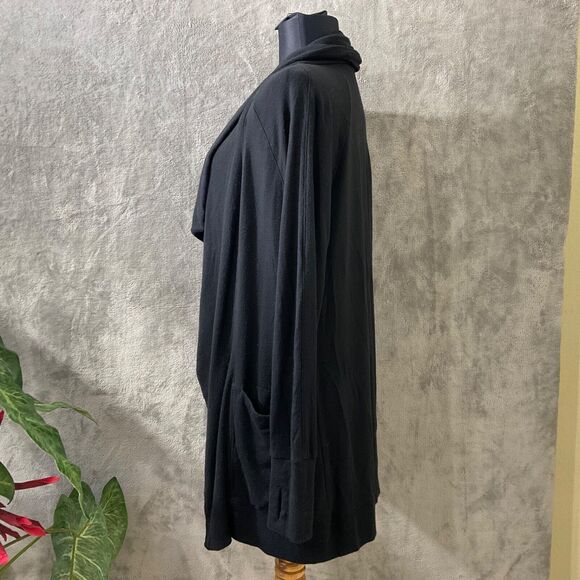 Athleta Studio Wrap Waterfall Open Front Cardigan women’s XXS black magnetic - Picture 2 of 12